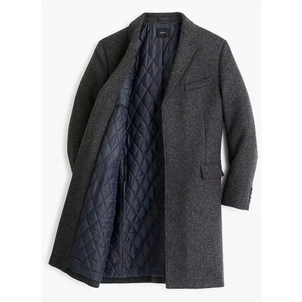 NWOT J. Crew Grey Wool Topcoat